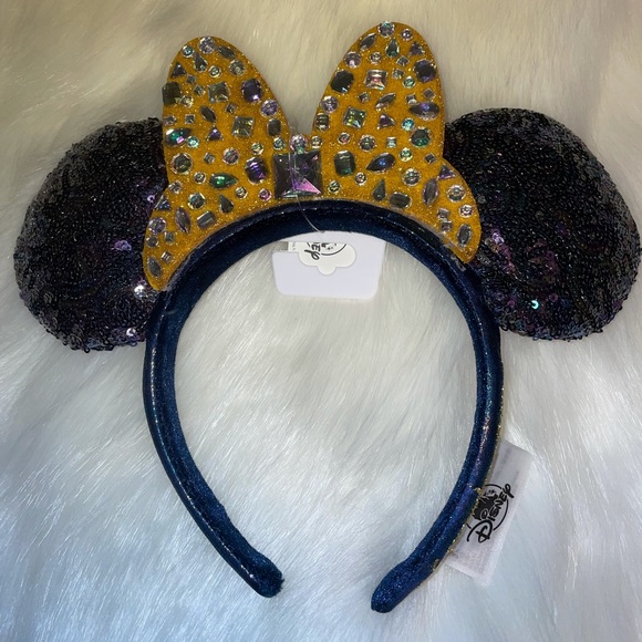NWT Disney Earidescent Mickey Mouse Ears Gem Walt 50th 50 gold black Anniversary - Picture 6 of 16